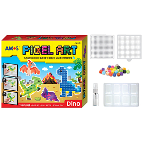 Amos Bügelperlen-Set ohne Bügeln PIXCEL Dino 24 x 20 cm