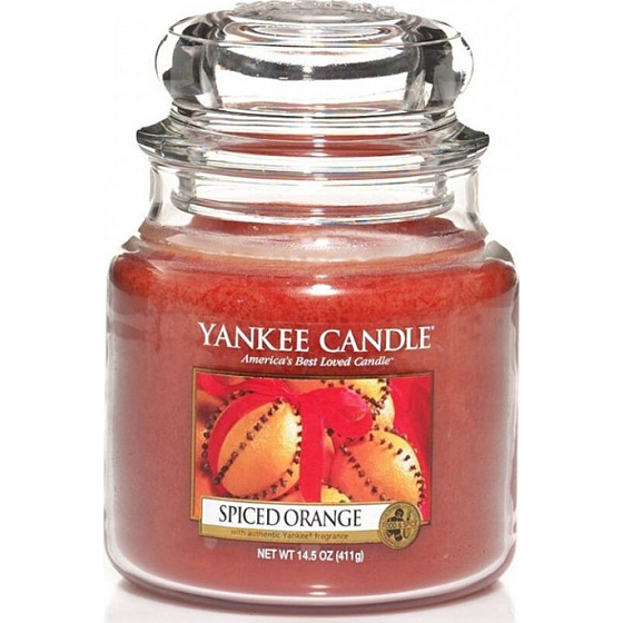 Yankee Candle Spiced Orange - Orange mit einer Prise Gewürzduftkerze Classic Medium Glass 411 g