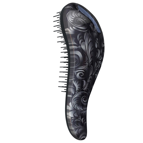 Dtangler Detangling Brush Brush zum einfachen Kämmen von Haaren 18,5 cm Black Flower schwarze Blume