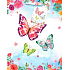 Ditipo Geschenk Papiertüte 18 x 23 x 10 cm hellblaue Schmetterlinge