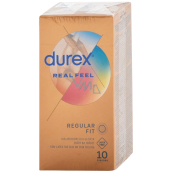 Durex Real Feel latexfreies Kondom für ein natürliches Haut-auf-Haut-Gefühl, nominale Breite: 56 mm 10 Stück