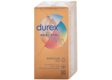 Durex Real Feel latexfreies Kondom für ein natürliches Haut-auf-Haut-Gefühl, nominale Breite: 56 mm 10 Stück