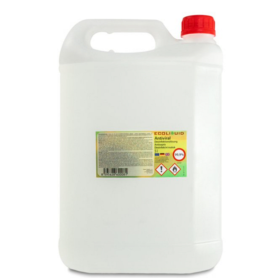 Ecoliquid Antivirale antiseptische Desinfektionslösung, wirksame Desinfektion, Nachfüllbehälter 5 l