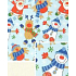 Nekupto Geschenkpapier 70 x 500 cm Weihnachten Hellblauer Schneemann, Weihnachtsmann, Rentier