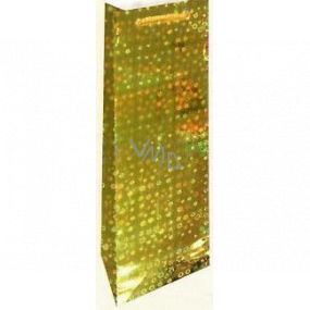 Nekupto Geschenk Papiertüte für Flasche 33 x 10 x 9 cm Gold holographisch 110 01 THLH