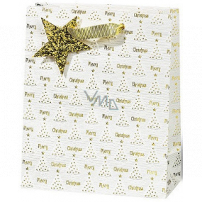 BSB Luxus Geschenk Papiertüte 23 x 19 x 9 cm Weihnachten mit goldenen Bäumen VDT 446 A5
