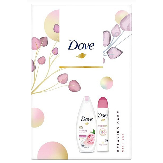 Dove Nourishing Secrets Renewal Pfingstrosen-Duschgel 250 ml + Antitranspirant Deodorant Spray 150 ml Kosmetikset