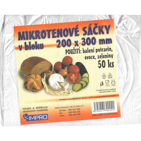 Impro Microtene Beutel in einem Block 20 x 30 cm 50 Stück