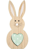 Hölzerner Hase mit Minzherz 16 cm