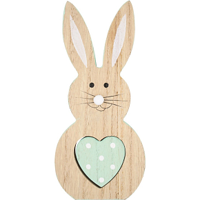 Hölzerner Hase mit Minzherz 16 cm