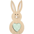 Hölzerner Hase mit Minzherz 16 cm