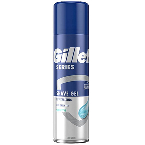 Gillette Series Revitalizing Sensitive Rasiergel mit grünem Tee für Männer 200 ml