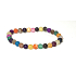 Achat mehrfarbig matt Chakra-Armband elastisch Naturstein, Kugel 6 mm / 16 - 17 cm