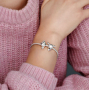Charme Sterling Silber 925 Kleines Mädchen mit Zöpfen, Perle für Armband, Familie