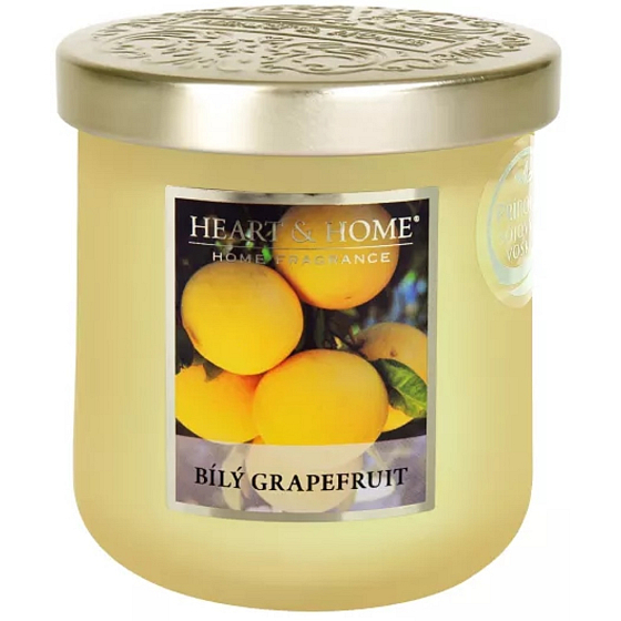 Heart & Home Weiße Grapefruit Soja-Duftkerze medium brennt bis zu 30 Stunden 110 g