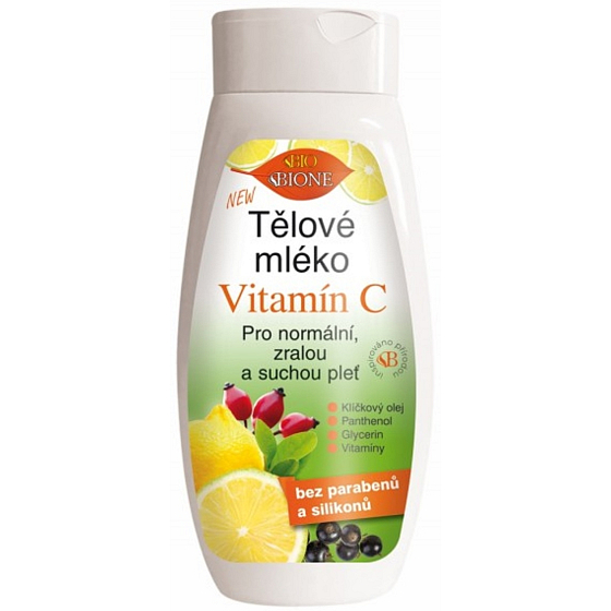 Bione Cosmetics Vitamin C Körperlotion für normale, reife und trockene Haut 500 ml