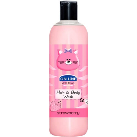 On Line Kids Time Strawberry 2in1 Duschgel und Haarshampoo für Kinder 500 ml