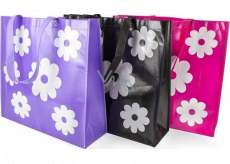 RSW Einkaufstasche mit dem Aufdruck Blumen lila 43 x 40 x 13 cm