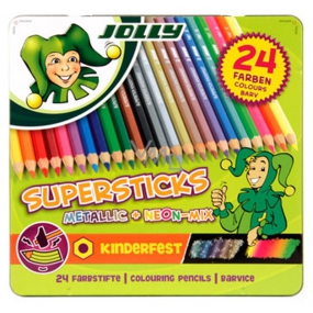 Jolly Set Buntstifte 12 Basic, 8 Metallic, 4 Neonfarben 24 Stück