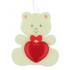 Filz Teddybär mit beigem Herz zum Aufhängen 6,5 cm