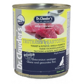 DR. Clauders Truthahn mit Kartoffeln komplett Super Premium Futter 84% Fleisch für erwachsene Hunde 800 g