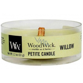 WoodWick Willow - Duftkerze aus Weidenblumen mit zierlichem Holzdocht 31 g