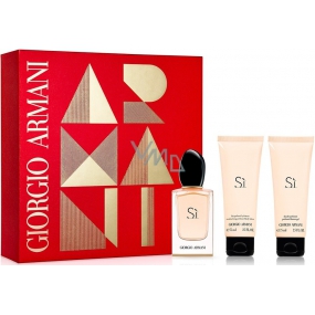 Giorgio Armani Sí parfümiertes Wasser für Frauen 50 ml + Körperlotion 75 ml + Duschgel 75 ml, Geschenkset
