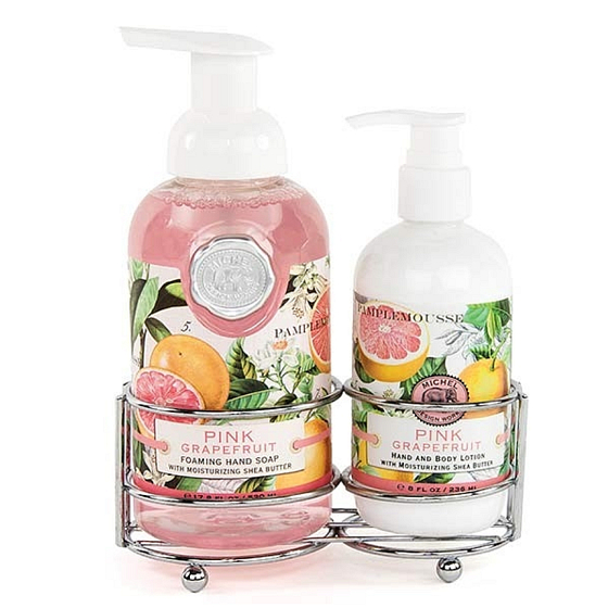 Michel Design Works Rosa Grapefruit schäumende flüssige Handseife 530 ml + Hand- und Körperlotion 236 ml, Kosmetikset