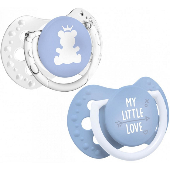 Lovi My Little Love Tröster Silikon dynamisches Blau für Kinder 0-2 Monate 2 Stück