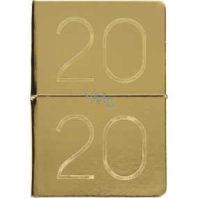 Albi Diary 2020 wöchentlich metallisches Gold 19 x 13 x 0,7 cm