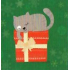 Nekupto Weihnachtsgeschenkkarten Katze mit einem Geschenk 6,5 x 6,5 cm 6 Stück