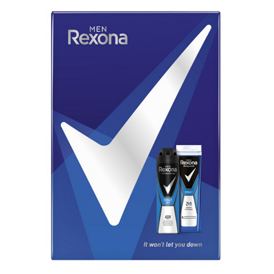 Rexona Men Cobalt Antitranspirant Deodorant Spray 150 ml + Duschgel 250 ml, Kosmetikset für Männer