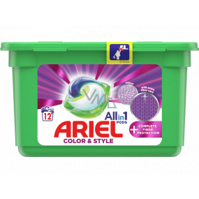 Ariel All in 1 Pods Farbe & Stil Komplette Faserschutzgelkapseln zum Waschen farbiger Wäsche 12 Stück 302,4 g