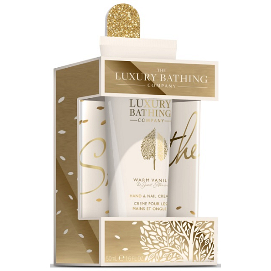 Grace Cole Warm Vanilla & Sweet Almond Hand- und Nagelcreme 50 ml + Nagelfeile, Kosmetikset für Damen