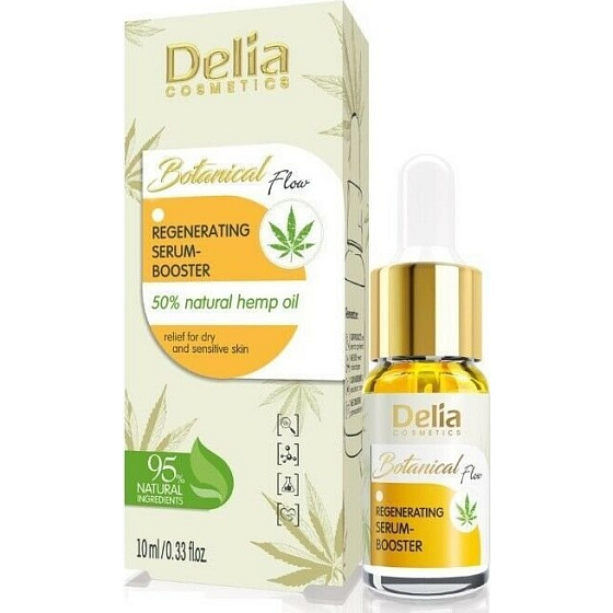 Delia Cosmetics Botanical Flow Hanföl regenerierendes Serum für trockene bis empfindliche Haut 10 ml
