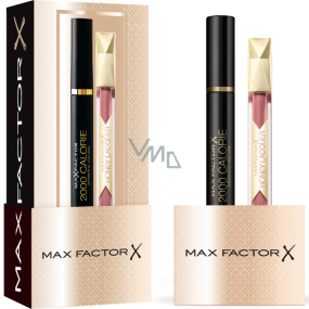 Max Factor 2000 Calorie Dramatic Volume Mascara 01 Black 9 ml + Colour Elixir Honey Lacquer Lipgloss 05 Honey Nude 3,8 ml, Kosmetikset für Frauen
