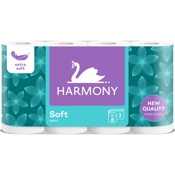 Harmony Soft 3-lagiges Toilettenpapier, 8 Rollen, 17,5 m Rolle