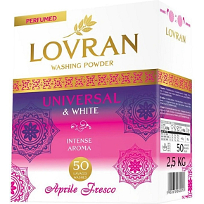 Lovran Universal & White Aprile Fresco Waschpulver für weiße Wäsche 50 Waschladungen, 2,5 kg