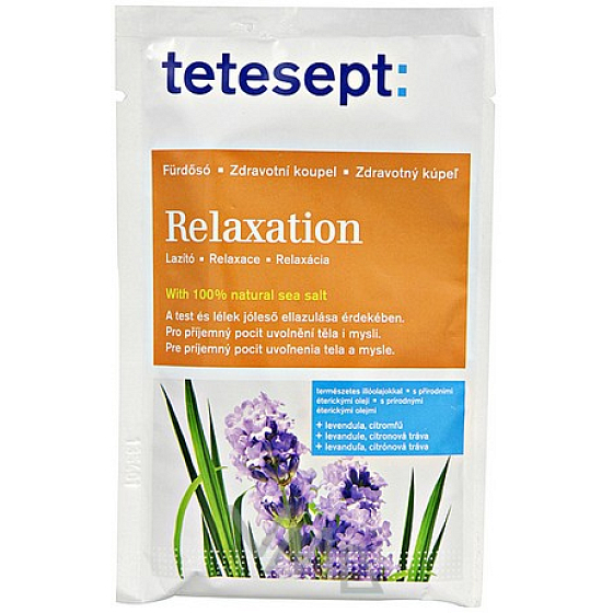 Tetesept Release Lavendel + Zitronengras entspannendes Meeresbadesalz 80 g