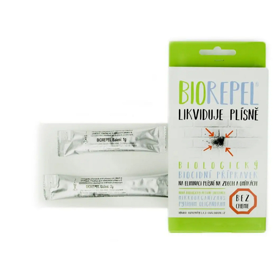 Bio Repel Biologisches Produkt zur Bekämpfung von Schimmel an Wänden und Putz - intelligenter Schwamm 1 g + 2 g