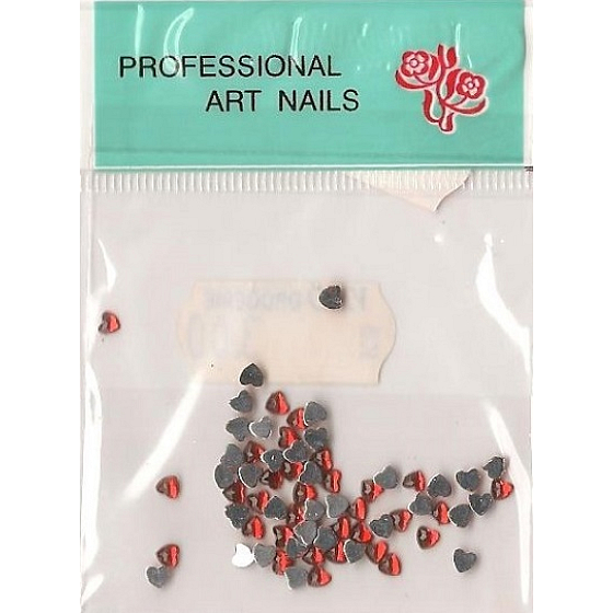 Professionelle Kunstnägel Nageldekorationen Strass Herzen rot 1 Packung