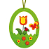 Filzei mit Tulpe zum Aufhängen 12,5 cm