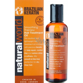 Natural World Brazilian Keratin Glättungstherapie Haarbehandlungsöl Regenerierendes Haaröl 100 ml