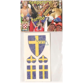Arch Tattoo Aufkleber auf Gesicht und Körper Schweden Flagge 3 Motive
