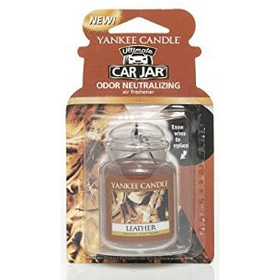 Yankee Candle Leather - Autoetikett mit Ledergel-Duft 30 g
