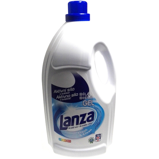Lanza Fresh & Clean White Gel Flüssigwaschmittel für weiße Wäsche 90 Dosen von 4,5 l