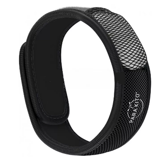 Parakito Repellent Mückenarmband Farbig schwarz natürlich, nachfüllbar, wasserdicht, Schutz 24h / Tag - 15 Tage zum Nachfüllen + zwei Nachfüllungen