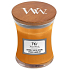 WoodWick Caramel Toasted Sesame - Sesamkekse mit Karamell-Duftkerze mit Holzdocht und Deckelglas klein 85 g