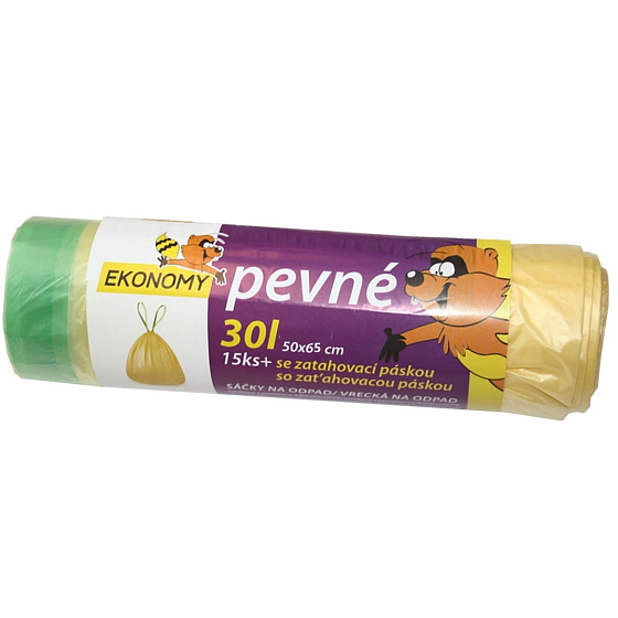 Abraham Müllbeutel mit Zugband 30 Liter, 50 x 65 cm, 15 Stück