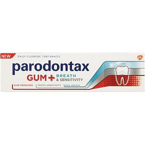Parodontax Zahnfleisch + Atem & empfindliche Zähne Zahnpasta mit Fluorid, 75 ml